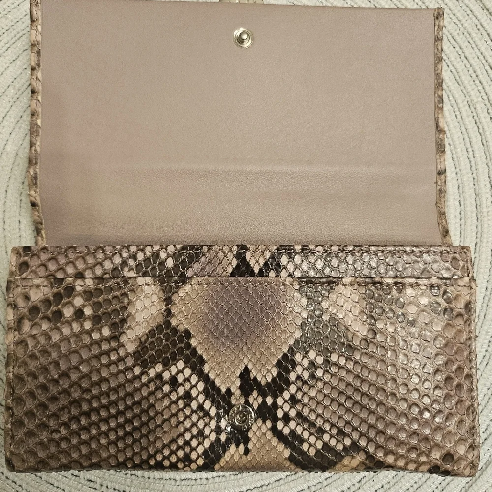 Gucci Python Continental Wallet w/ Crystal GG Logo | Box & Dustbag